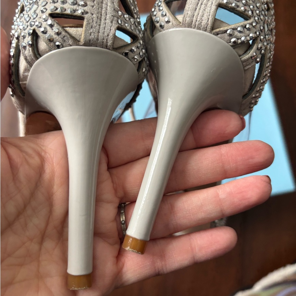 Antonio Melani Macall Chalk Jeweled Ankle-Strap Dress Heel
#9 - Picture 7 of 11